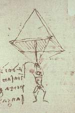 Jedan od prvih crteža padobrana - Leonardo Davinči